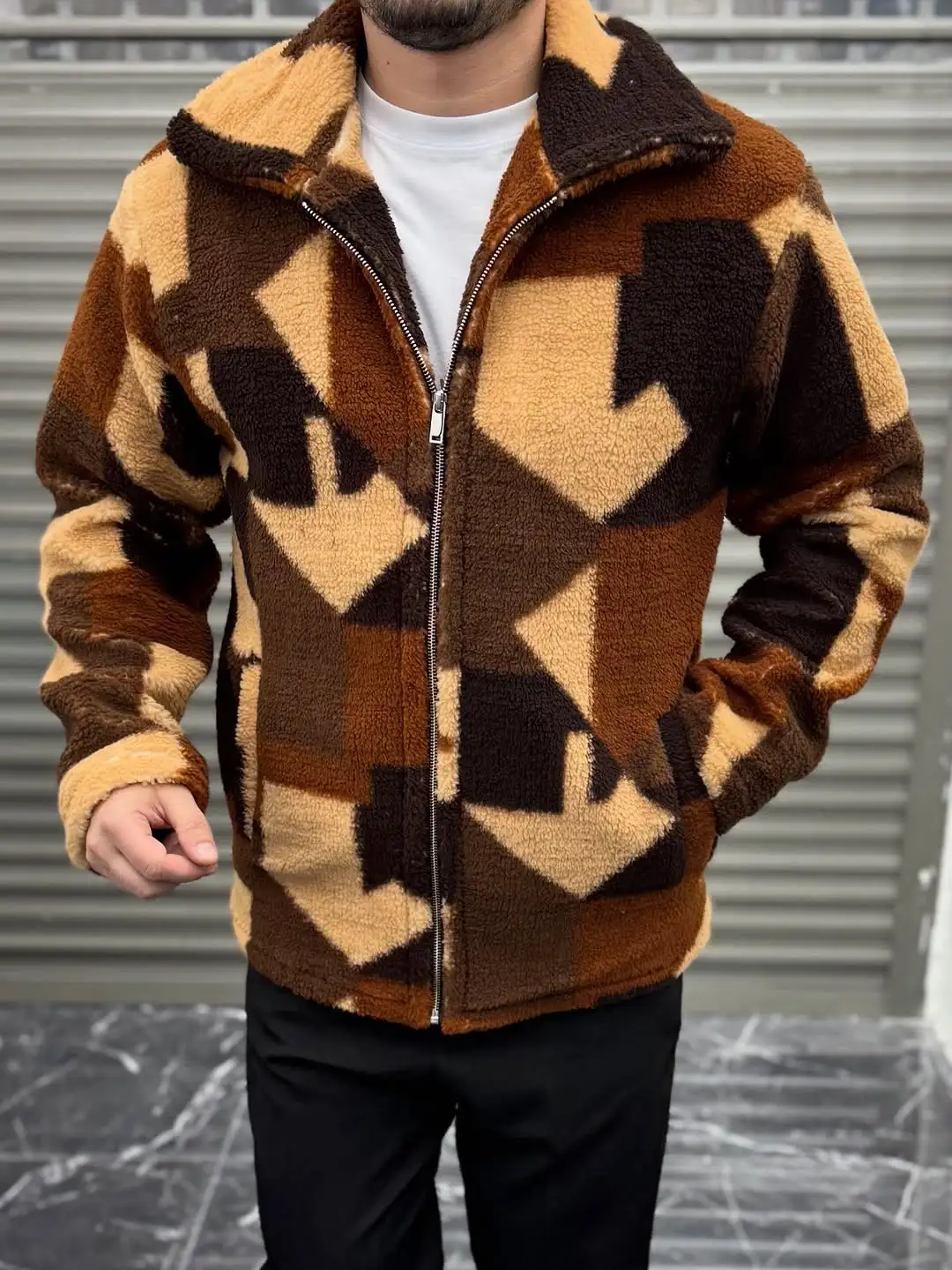Veste Sherpa Motif Structuré Veste Sherpa Motif Structuré